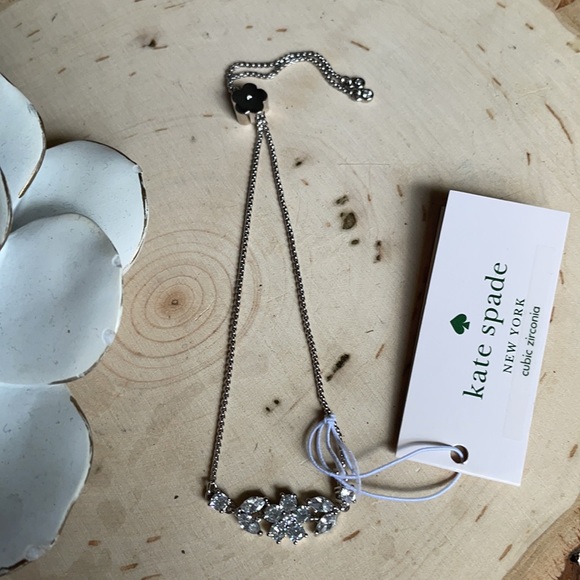 NWT KATE SPADE SILVER “GLEAMING GARDENIA” BRACELET - Picture 3 of 5